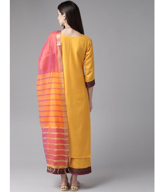 Estela Yellow Cotton Straight Kurti - Single - XL