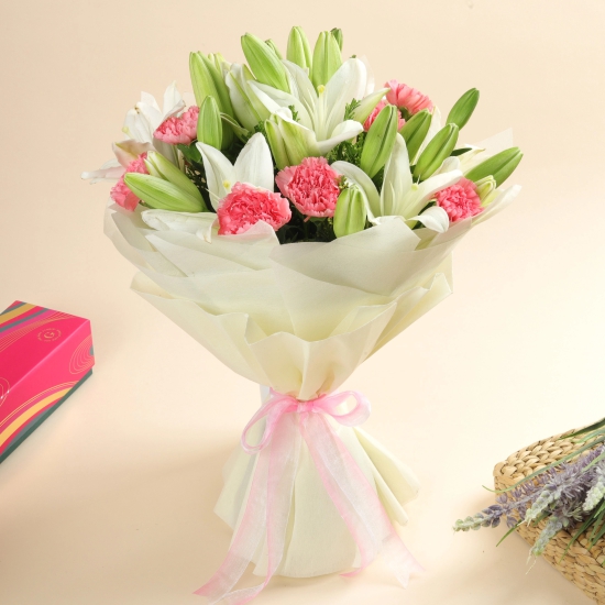 Mixed Lilies and Carnations Bouquet