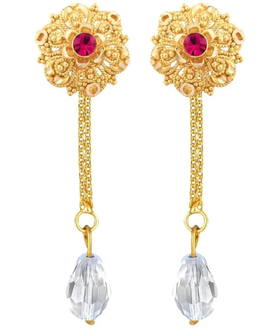 VIVASTRI Golden Drop Earrings ( Pack of 1 ) - Golden