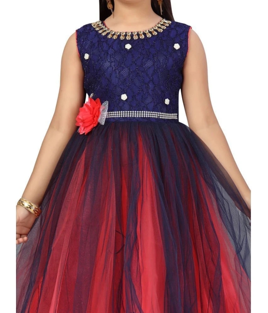 Aarika - Polyester Red & Blue Girls Gown ( Pack of 1 ) - None