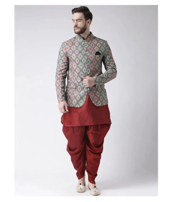 Hangup Multi Polyester Dhoti Kurta Set Pack of 3 - None