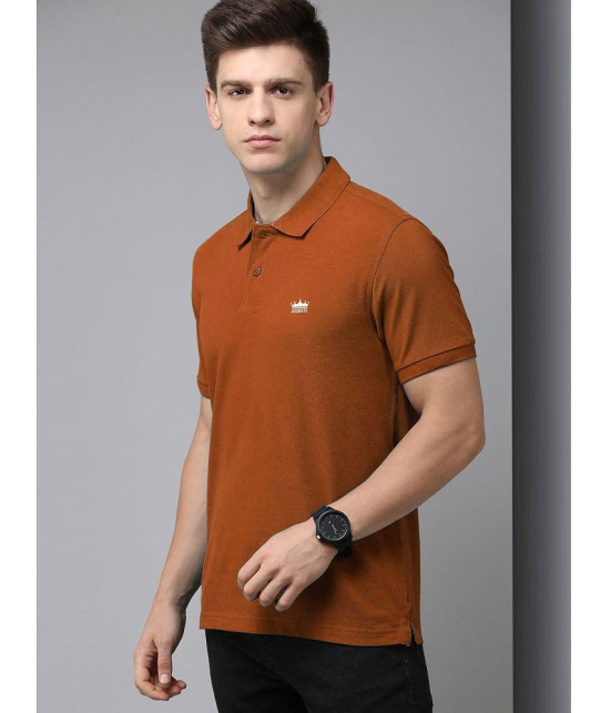 ADORATE - Rust Cotton Blend Regular Fit Mens Polo T Shirt ( Pack of 1 ) - None