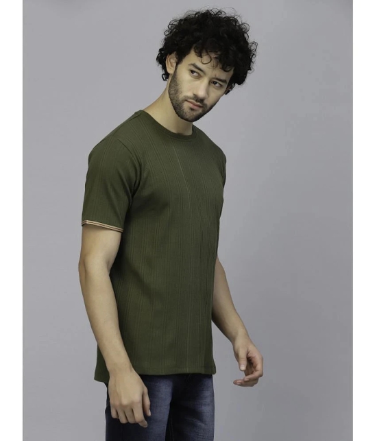 Rigo - Olive Cotton Slim Fit Mens T-Shirt ( Pack of 1 ) - None