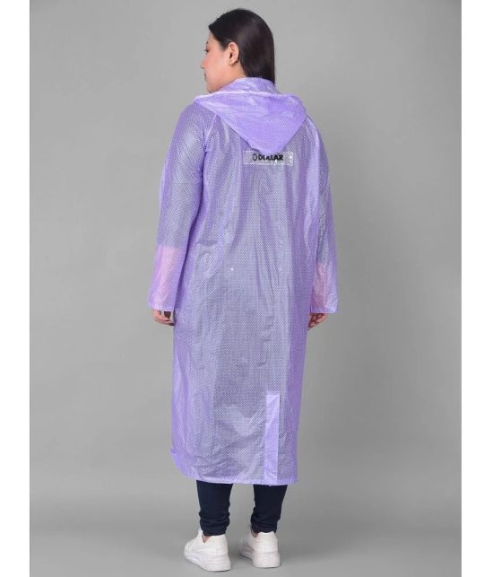 Dollar Polyester Long Raincoat - Purple - None