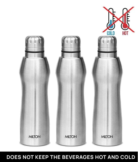 Milton Elate 1000 Stainless Steel Water Bottle, Set of 3, 880 ml Each, Silver - Silver