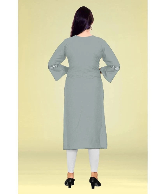 Kapadia - Grey Rayon Womens Straight Kurti ( Pack of 1 ) - None