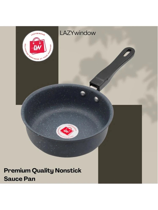 LAZYWINDOW Baby Sauce Pan Grey Hard Anodised Non-Stick Cookware Sets ( Set of 1 )