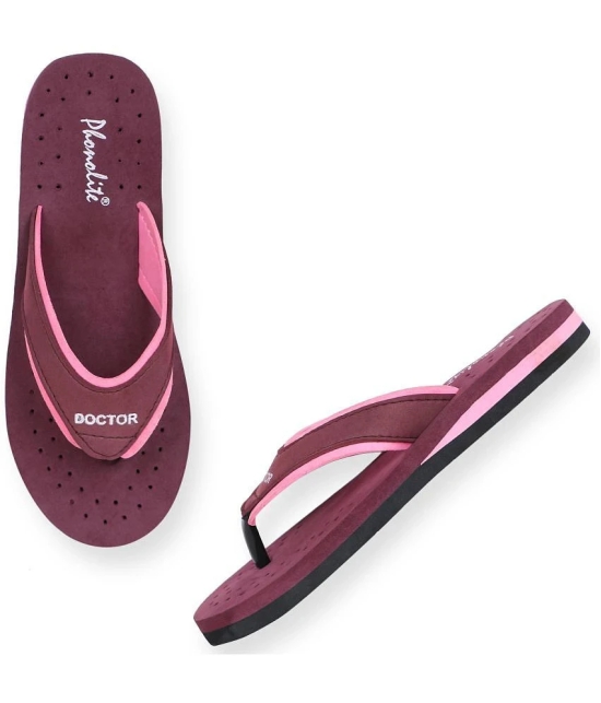 Phonolite Maroon Womens Thong Flip Flop - None