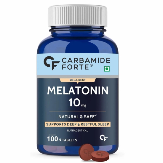 Carbamide Forte Melatonin 10mg Sleeping Aid Pills | Sleep Supplement - 100 Veg Tablets-30 Tablets
