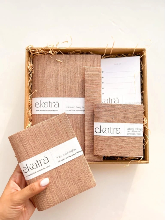 Stationery Loaded Gift hamper personalized by Ekatra Loaded Gift Box - Solid Beige