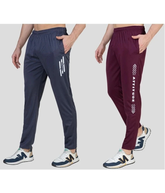 Zeffit - Multicolor Lycra Mens Trackpants ( Pack of 2 ) - None