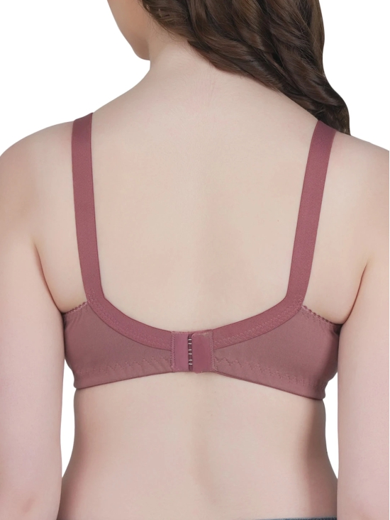 Eves Beauty Womens Full Coverage Non Wired Everyday Bra with Lace-32D / Wine