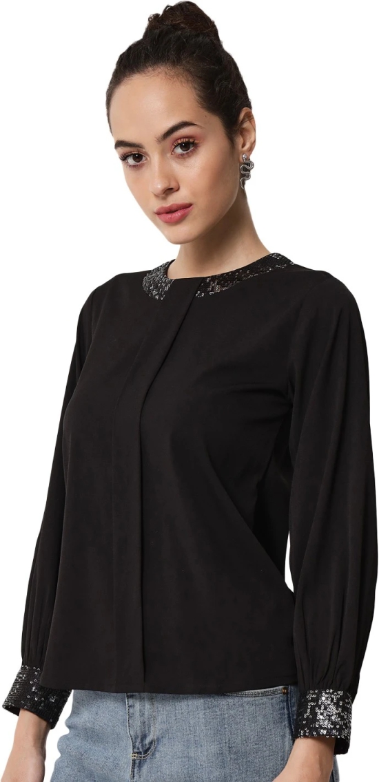 ALL WAYS YOU Women Top Crepe fabric  Black XS