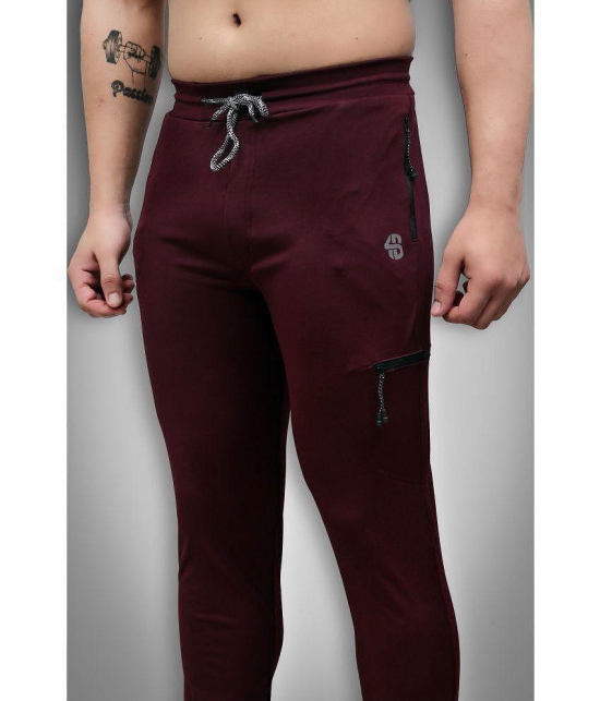 Forbro - Maroon Lycra Mens Sports Trackpants ( Pack of 1 ) - None