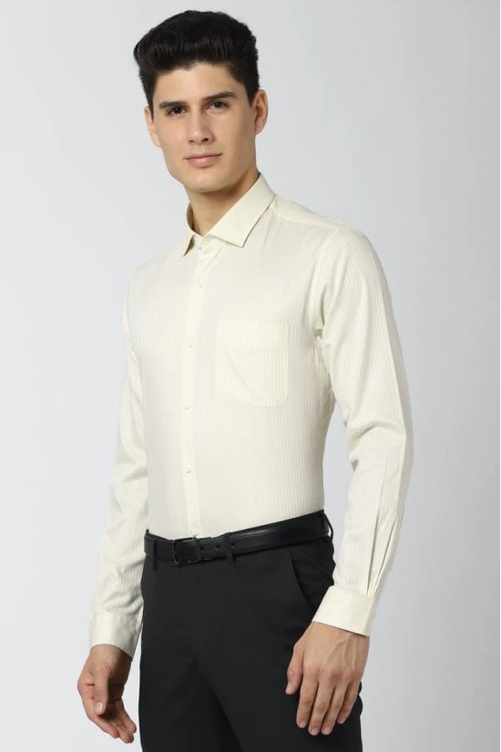 Men Yellow Slim Fit Formal Full Sleeves Formal Shirt