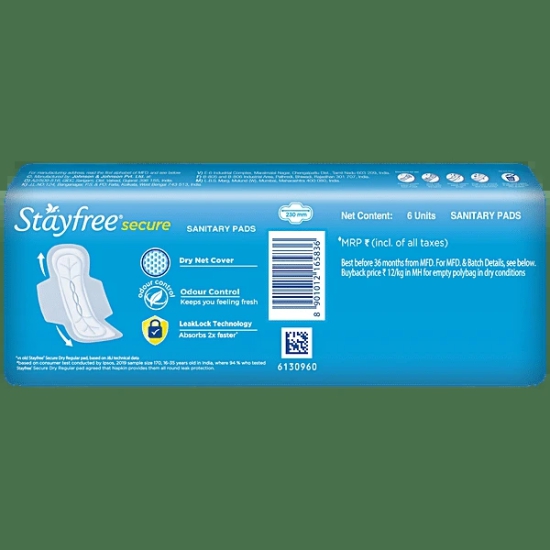 Stayfree Secure Dry Cover 6 Pads