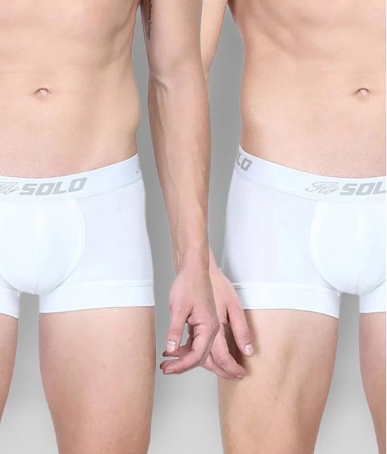 Solo - White Cotton Mens Trunks ( Pack of 2 ) - 100