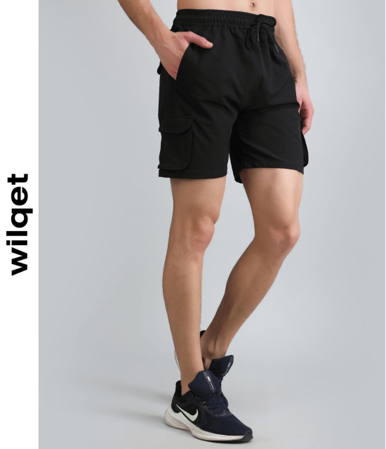 Mens Cargo Shorts-Black / XL