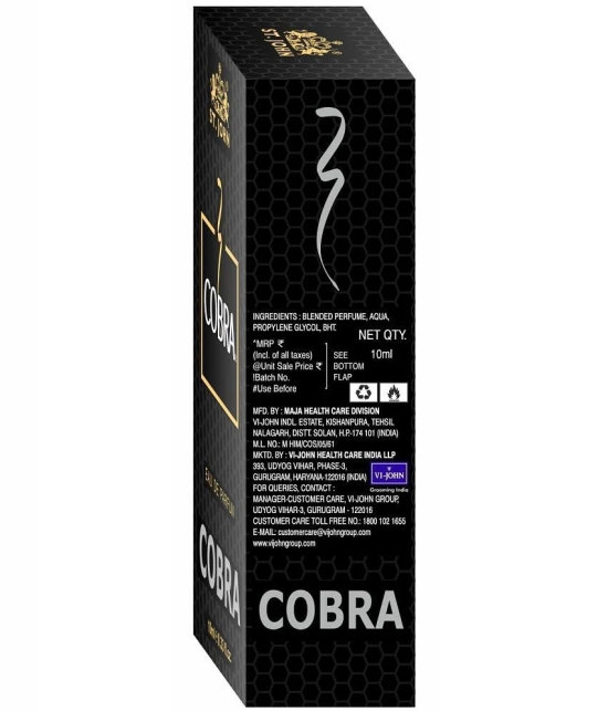 ST.JOHN Cobra Perfume Long Lasting Pocket Perfume For Men 10ml Each (30ml) - Pack of 3