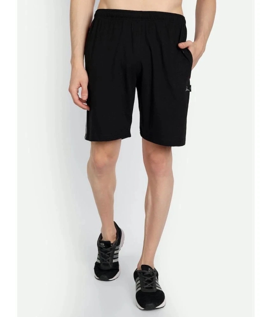 Zeffit - Black Cotton Blend Mens Shorts ( Pack of 1 ) - None