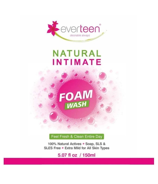 everteen Natural Intimate Foam Wash for Feminine Hygiene in Women - 2 Packs (150ml Each)