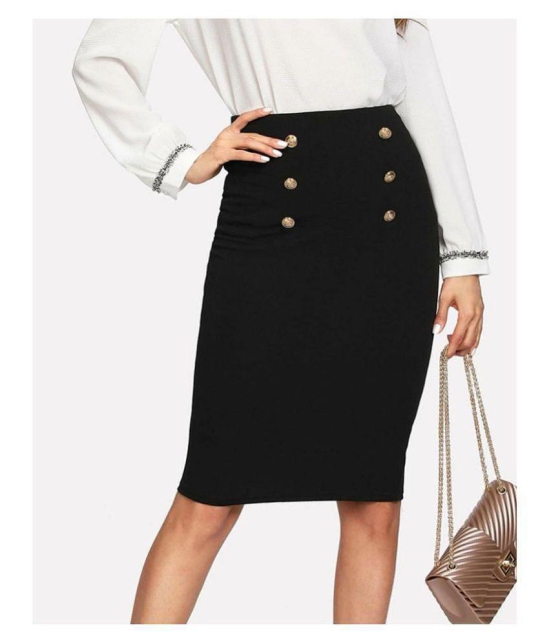 Addyvero Cotton Lycra Pencil Skirt - Black Single - 30