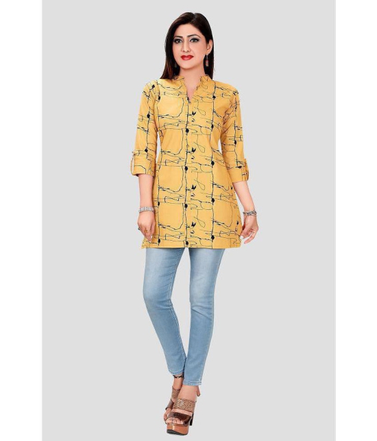 Meher Impex - Mustard Rayon Womens Straight Kurti ( Pack of 1 ) - None