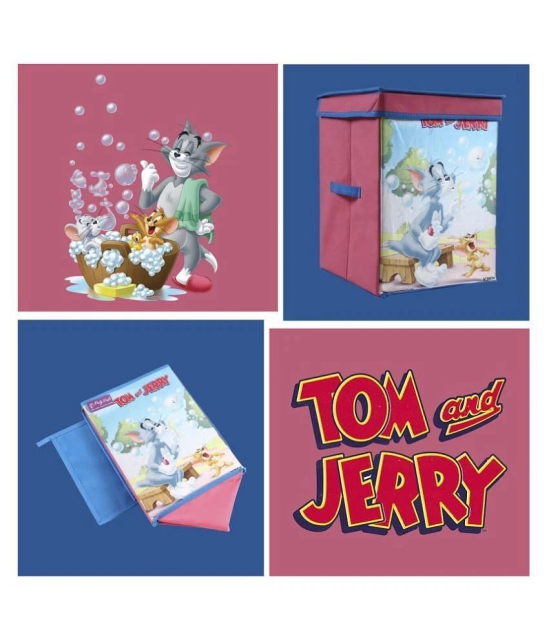 Tom & Jerry Toys Organizer (Set of 2 pcs), Storage Box for Kids, with top lid, Big - Purple