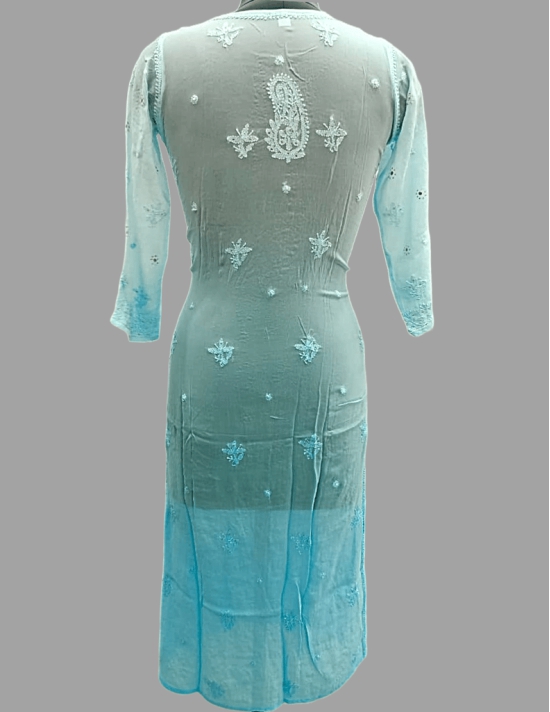 Ocean Blue Chikankari Women Kurta