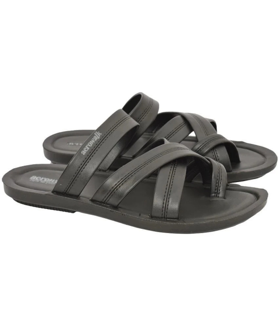 Aerowalk - Black Mens Thong Flip Flop - None