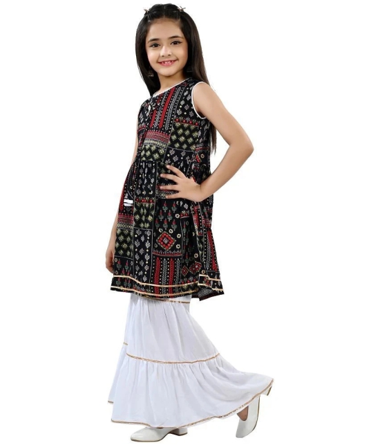 Arshia Fashions Black Rayon Girls Kurta and Sharara Set ( Pack of 1 ) - None