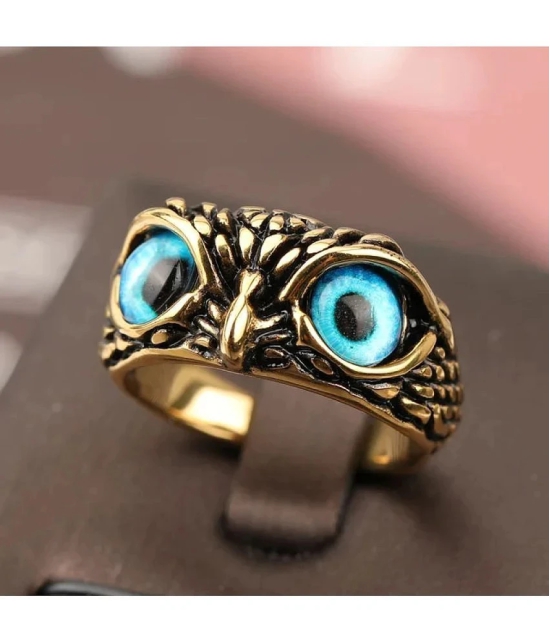 Fashion Frill Owl Face Ring | Owl Ring | Unisex Style | Stainless Steel | Adjustable | Gold Plated |Eagle | Animal| Finger Ring For Men Boys Girls Women. - None