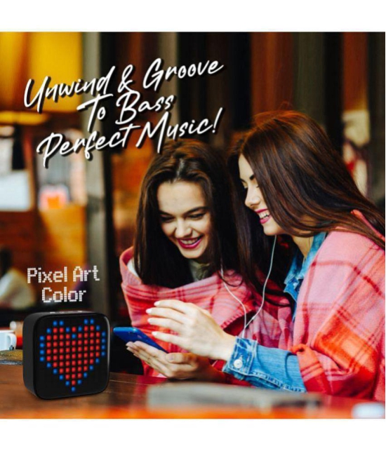 Portronics Pixel:8W Wireless Speaker With 32 LED Display Animations ,Black (POR 1455) - Black