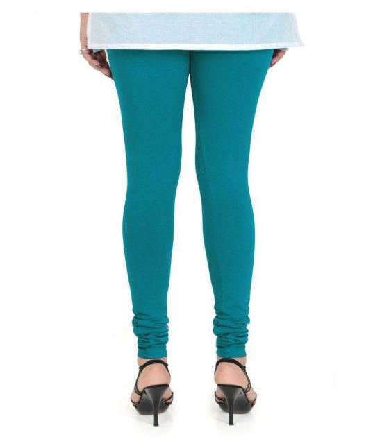 Vami Blue Cotton Lycra Leggings - Free Size