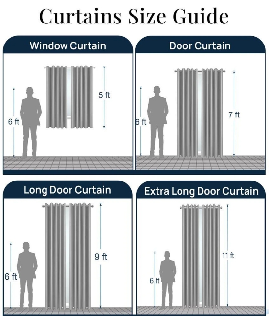 White Pack of 1 Polyester Door Curtain (4 ft X 7 ft) - White