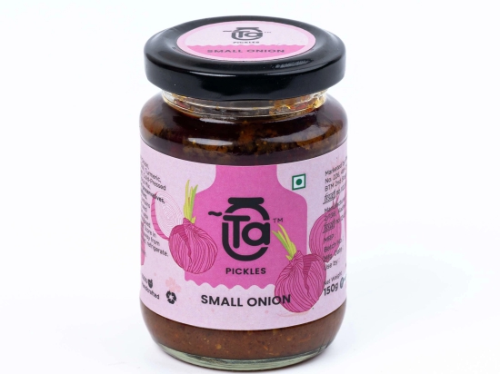 Ta Pickles | Small Onion Pickle | 150g | Made with Cold Pressed Oil | Homemade | Traditional Indian Taste | Natural | No Preservatives