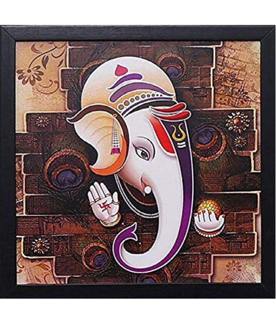 Saf Ganesha UV Coated Home Decorative Gift Item Frame Synthetic Painting With Frame