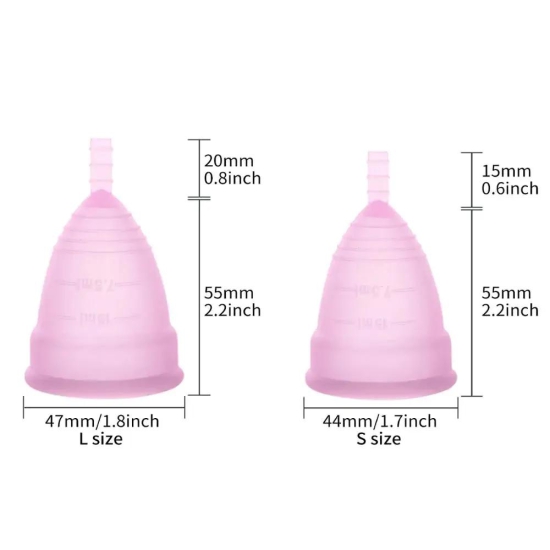 Menstrual Cup-1Pc-1colthbag-Pink / S Size