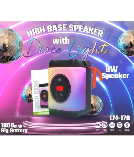 VERONIC HARP 8 W Bluetooth Speaker Bluetooth V 5.2 with USB,SD card Slot,Aux Playback Time 6 hrs Assorted - Assorted