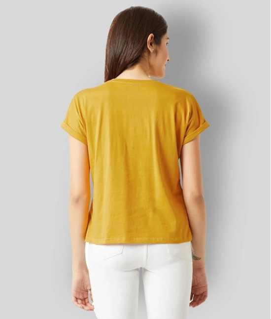 Miss Chase Cotton Yellow T-Shirts - XS