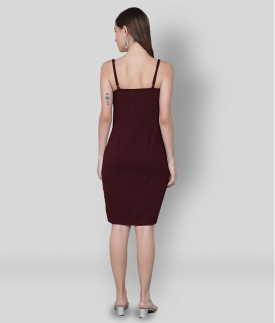 Addyvero - Maroon Cotton Blend Women's Bodycon Dress ( Pack of 1 ) - S