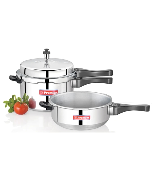 Premier Aluminium Pressure Cooker 5 Ltr & Pressure Pan Small Combo