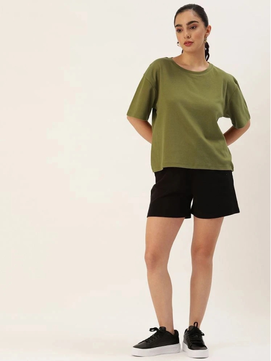 Bene Kleed Green Cotton Loose Fit Womens T-Shirt ( Pack of 1 ) - None