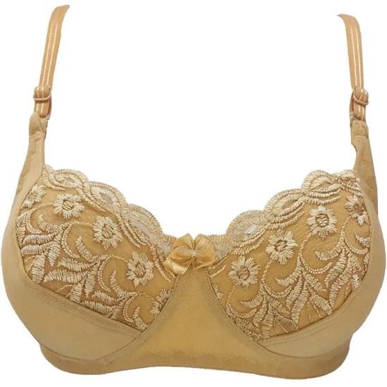 Kiran Enterprises Pack of 3 Cotton Womens Minimizer Bra ( Beige ) - None