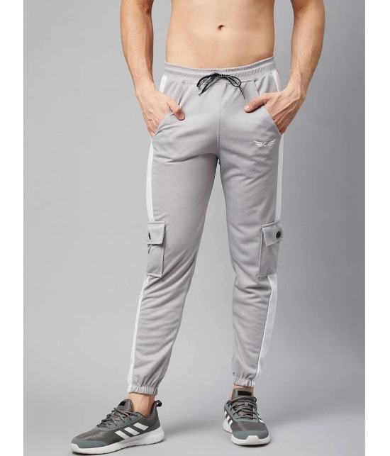 Chrome & Coral Regular Flat Mens Joggers - Light Grey ( Pack of 1 ) - None