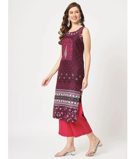 Pannkh - Magenta Rayon Womens Straight Kurti ( Pack of 1 ) - None