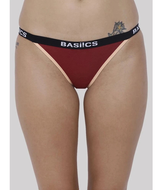 BASIICS By La Intimo - Multicolor BCPBR090C Cotton Lycra Solid Womens No Panty Line ( Pack of 3 ) - None