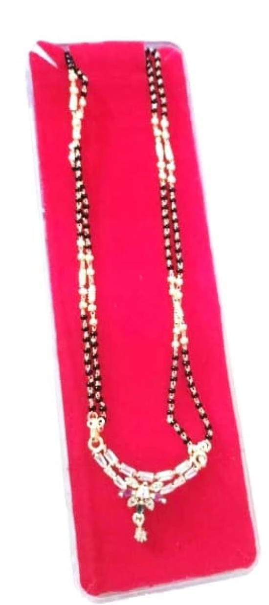 Gold Plated Mangalsutra with Black Beads for Women