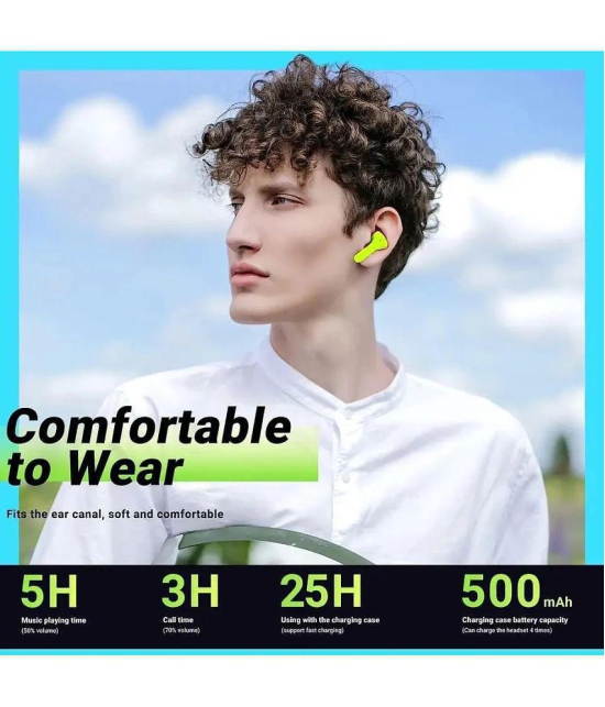 Life Like Transparent Type C True Wireless (TWS) In Ear 2 Hours Playback Powerfull bass IPX4(Splash & Sweat Proof) Green