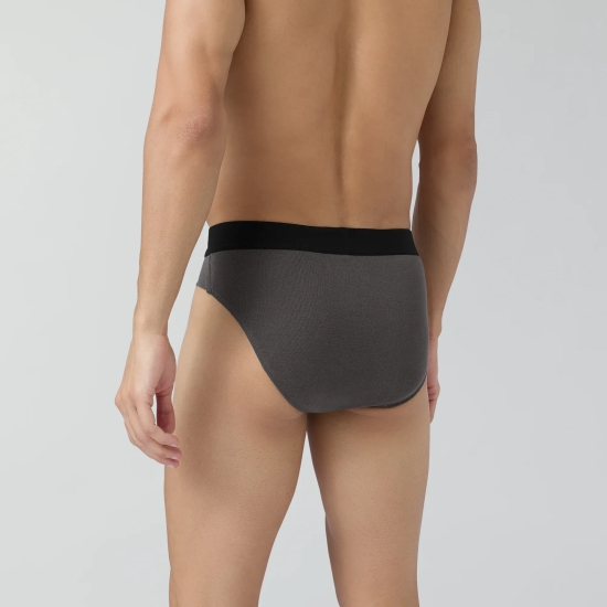 Pace Cotton Rib Briefs Charcoal Grey L